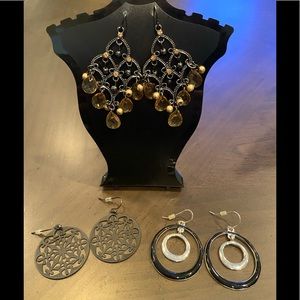 Three pairs of earrings